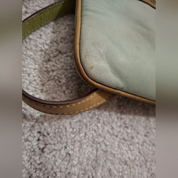Coach Vintage Mint Green and Tan Crossbody Bag GUC - Picture 7 of 7